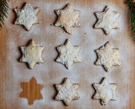 One cookie is missing on the tableの写真素材