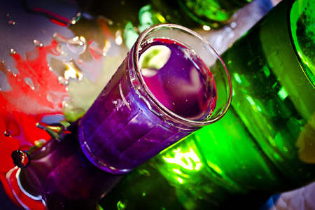 water; bottle; glass; reflection; drinkの写真素材