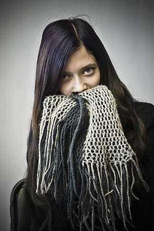 people, female, hair, elegance, human, portrait, women, hairdress, girls, reserve, scarf, の写真素材