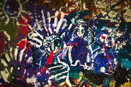 smile person  grunge ; color  backgroundの写真素材