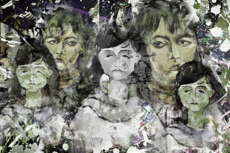 expressive   girlの写真素材