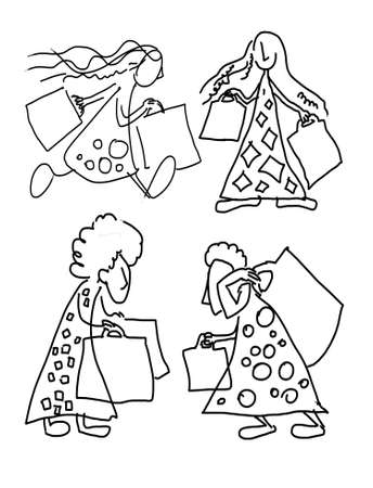 shoppers girlsの写真素材