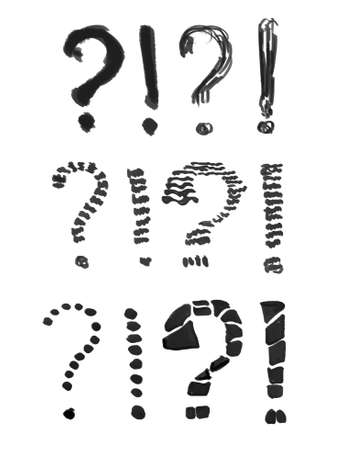 Exclamation mark and question signの写真素材
