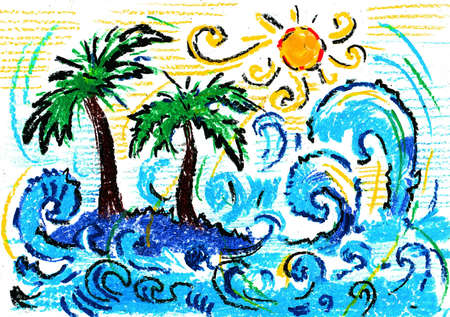 rest,  sea, palm treesの写真素材