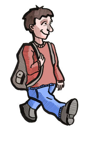 The boy with a backpack
の写真素材