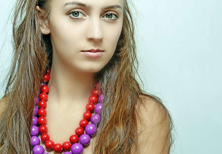 The girl with a beadsの写真素材