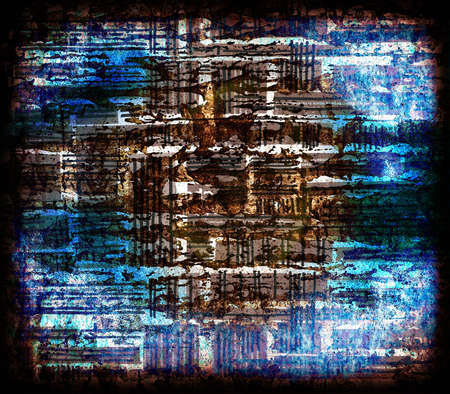 Dirty wall.Cross  Bruises of paintの写真素材