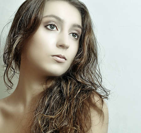 Portrait of the naked girlの写真素材