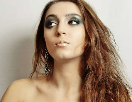 Close-up portrait of sexy の写真素材