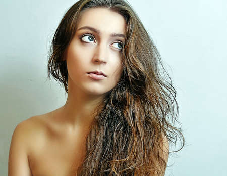 Portrait of the naked girlの写真素材