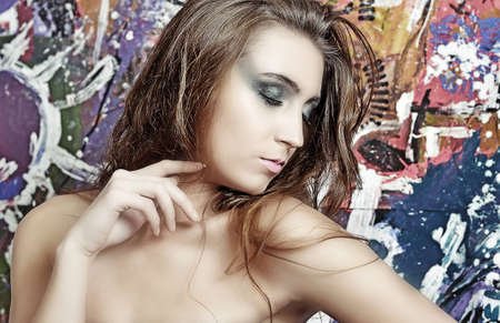 Close-up portrait of sexyの写真素材