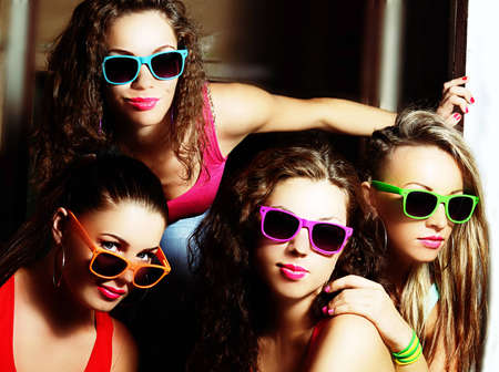 fashionable girlsの写真素材