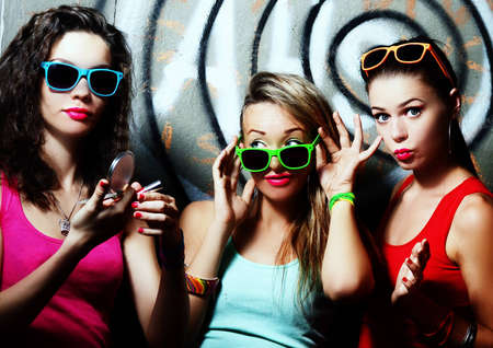 fashionable girlsの写真素材