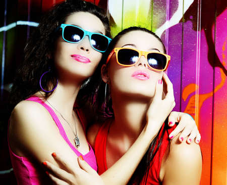 fashionable girlsの写真素材