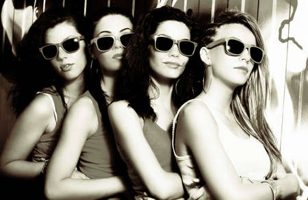 fashionable girlsの写真素材