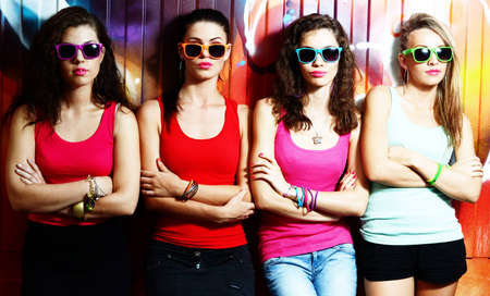 fashionable girlsの写真素材