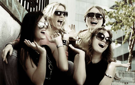 fashionable girlsの写真素材