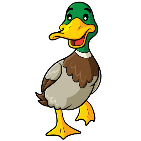 Illustration of cute cartoon duck.のイラスト素材