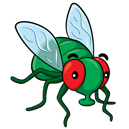 Illustration of cute cartoon fly.のイラスト素材