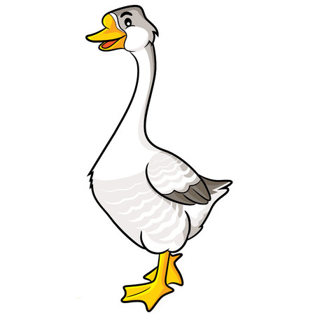 Illustration of cute cartoon goose.のイラスト素材