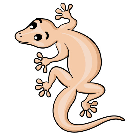 Illustration of cute cartoon lizard.のイラスト素材