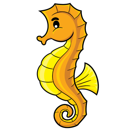 Illustration of cute cartoon sea horse.のイラスト素材