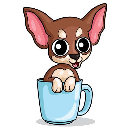Illustration of cute cartoon chihuahua.のイラスト素材