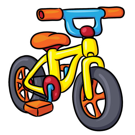 Illustration of cute cartoon bicycle.のイラスト素材