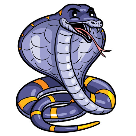 Illustration of cute cartoon cobra.のイラスト素材