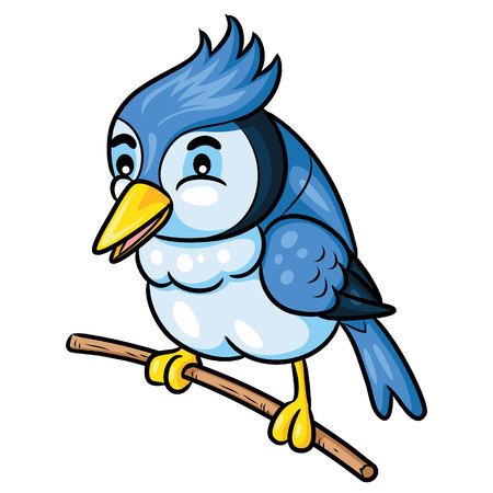 Illustration of cute cartoon bird.のイラスト素材