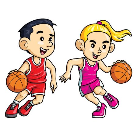 Basketball Player Kids Cartoonのイラスト素材