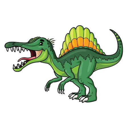 Illustration cartoon of cute spinosaurus cartoon.のイラスト素材