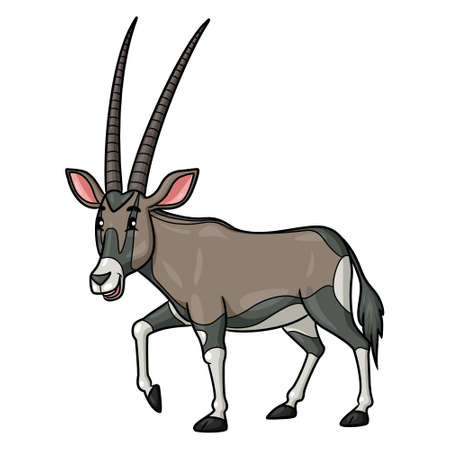 Illustration cartoon of cute oryx cartoon.のイラスト素材