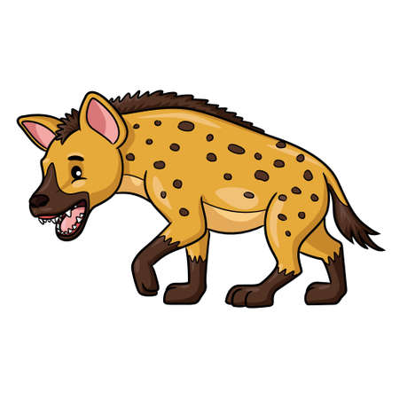 Illustration cartoon of cute hyena cartoon.のイラスト素材