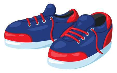 Illustration of cute cartoon shoes.のイラスト素材