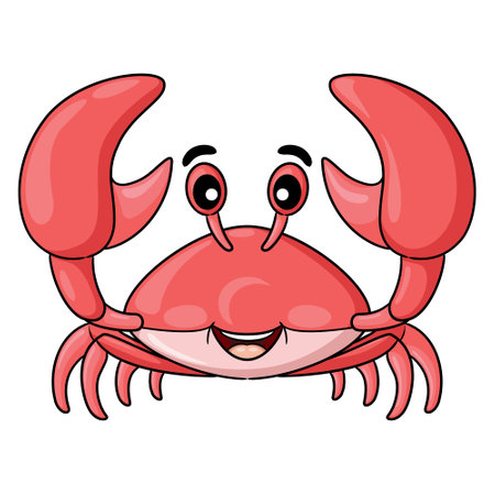 Illustration of cartoon crab funny.のイラスト素材