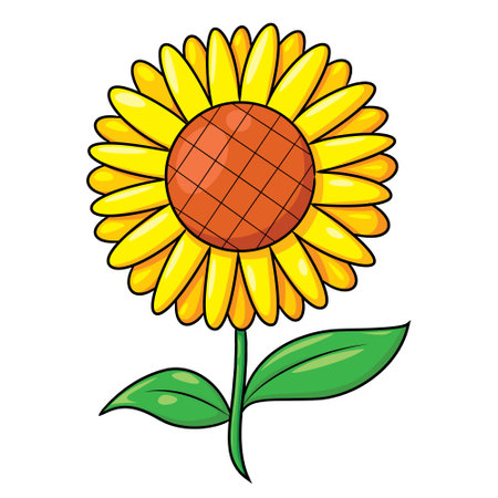 Illustration of cartoon sunflower.のイラスト素材