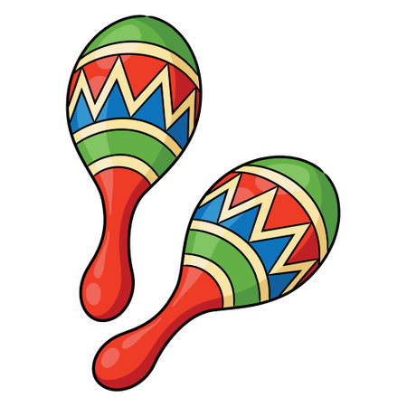 Illustration of cute cartoon maracas.のイラスト素材