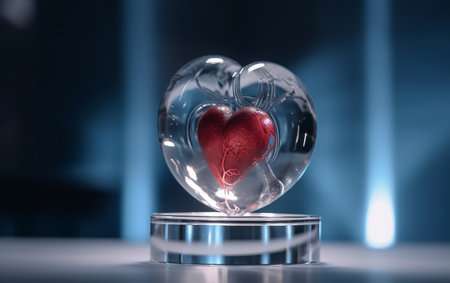 Heart in a crystal ball. 3d rendering. Valentine's dayの素材
