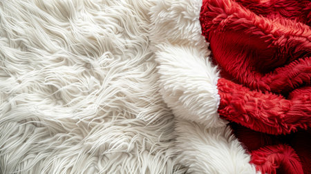 Chic christmas decorations santa s red suit with white fur trim in elegant minimalist styleの素材