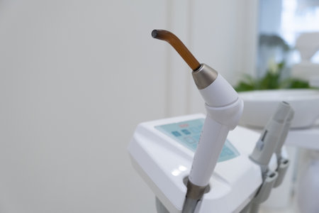 Dental UV curing lamp for polymerization of dental materialsの写真素材
