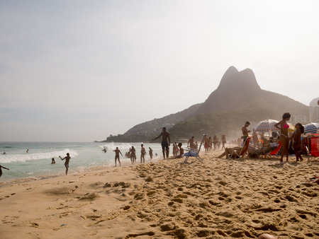 Ipanema Beach at Sunset in Rio de Janeiroのeditorial素材