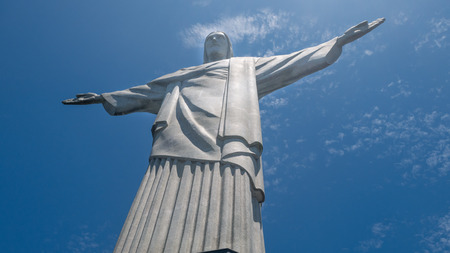 Christ the Redeemer statue in rio de janeiro in brazilのeditorial素材