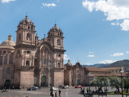 CUSCO PERU- NOVEMBER 14, 2016:  The Cathedral Basilica of the Assumption of the Virgin, also known as Cusco Cathedral, is the mother church of the Roman Catholic Archdiocese of Cusco.のeditorial素材