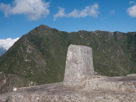 The Machu Picchu, solar clock named Intihuatanaの写真素材