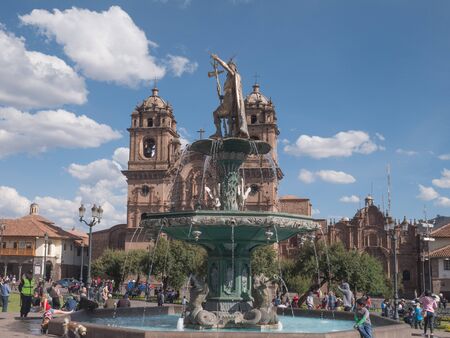 CUSCO PERU- NOVEMBER 14, 2016:  The Cathedral Basilica of the Assumption of the Virgin, also known as Cusco Cathedral, is the mother church of the Roman Catholic Archdiocese of Cusco.のeditorial素材