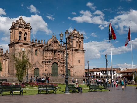 CUSCO PERU- NOVEMBER 14, 2016:  The Cathedral Basilica of the Assumption of the Virgin, also known as Cusco Cathedral, is the mother church of the Roman Catholic Archdiocese of Cusco.のeditorial素材