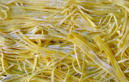 Homemade Fresh Drying Fettuccine Noodlesの写真素材