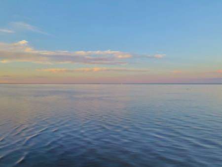 Rio de la Plata at Sunset, Buenos Aires, Argentinaの写真素材