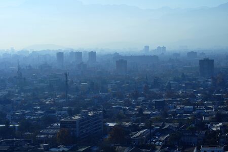 Chile, Santiago de Chile, Cityscapeの写真素材